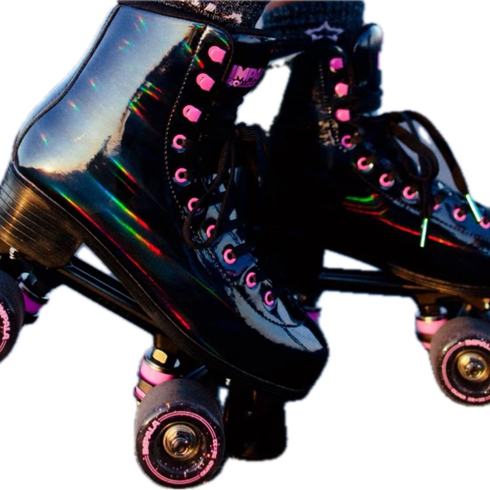 Black/Pink Roller Skates. Can be unisex, new, worn once, with original box.